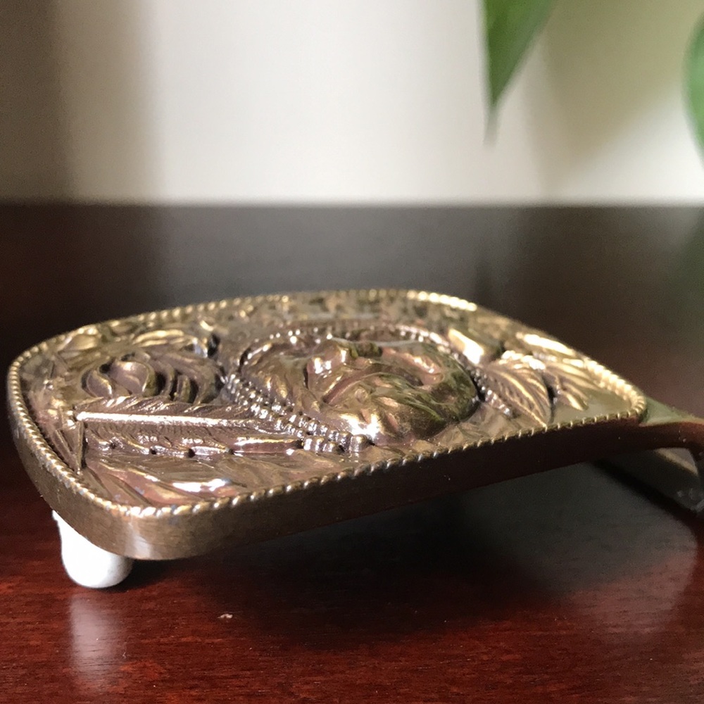 Western Chief Rectangle Solid Brass Belt Buckle - image 7